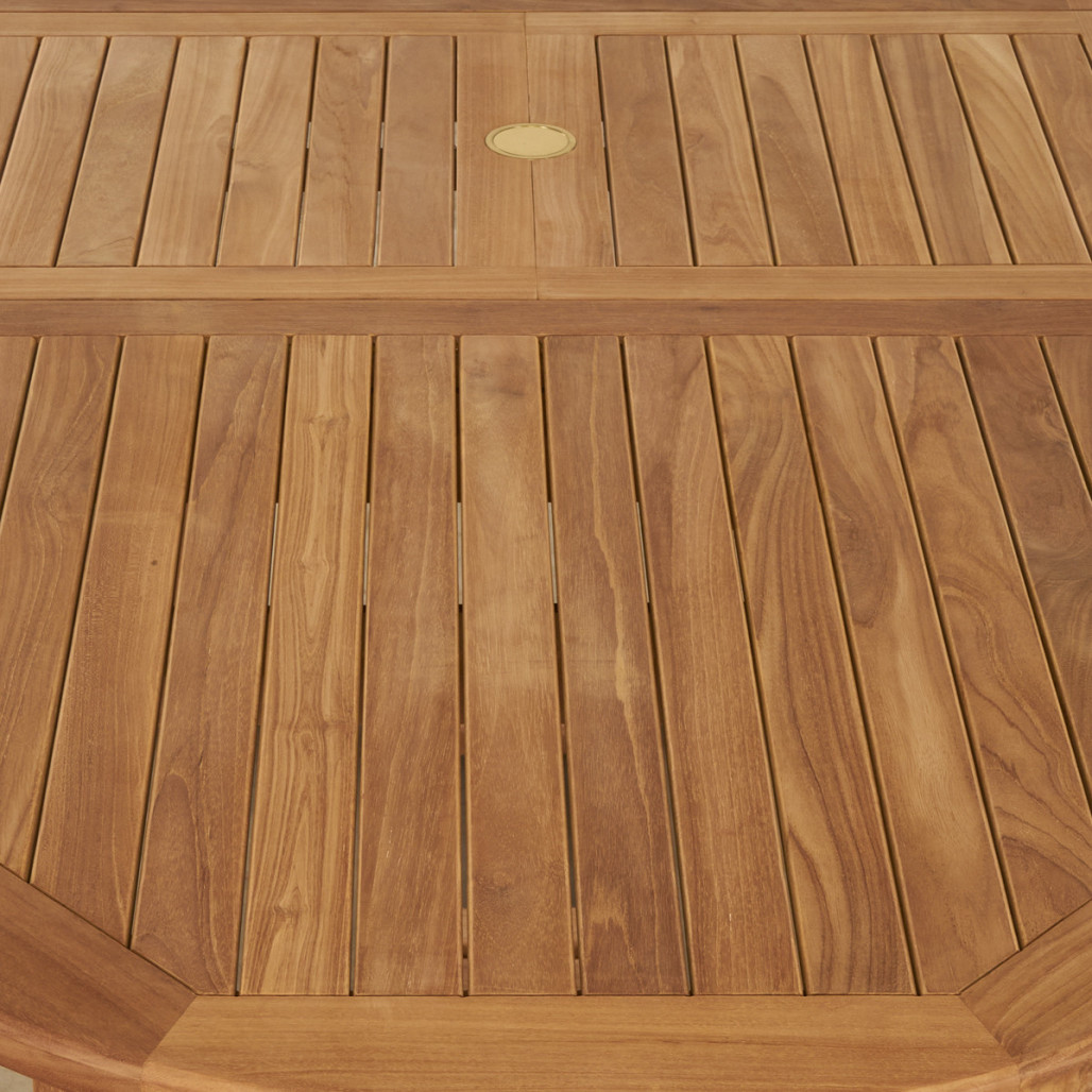 Table de jardin ovale en teck massif avec rallonge 160 (210) Nina Table de jardin ovale en teck massif avec rallonge 160 (210) Nina