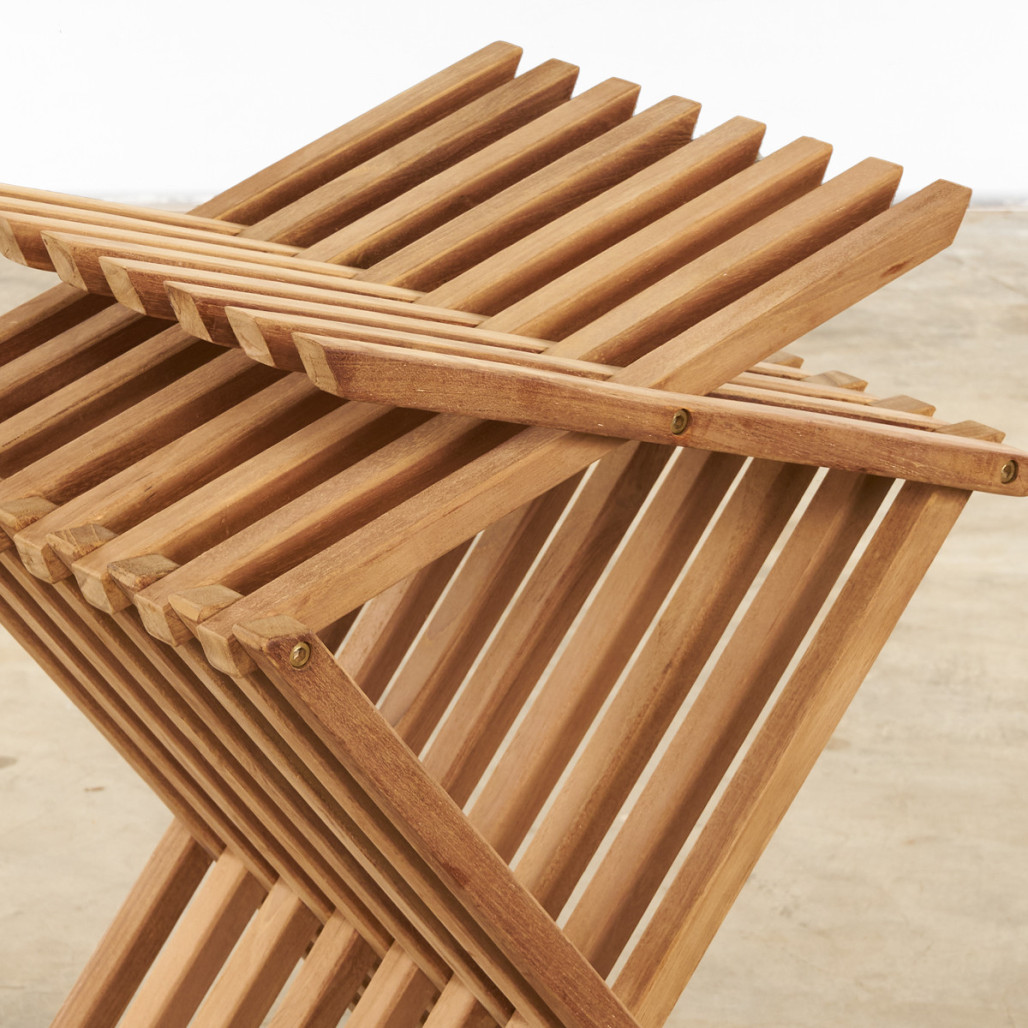 Table basse de jardin en teck  pliante Fish Table basse de jardin en teck  pliante Fish