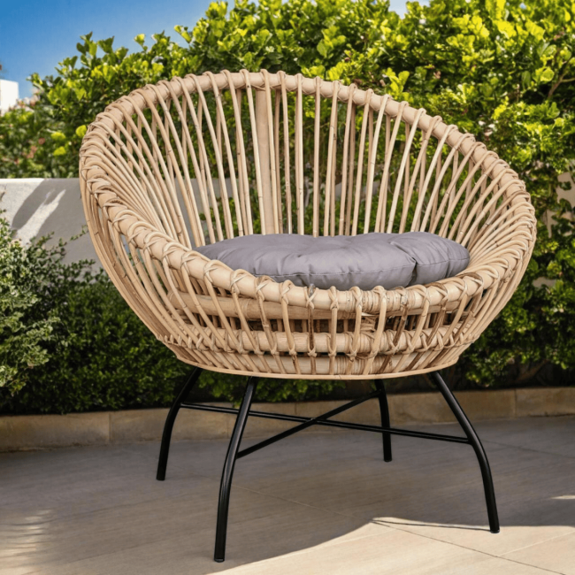 Fauteuil en rotin jardin Eloise