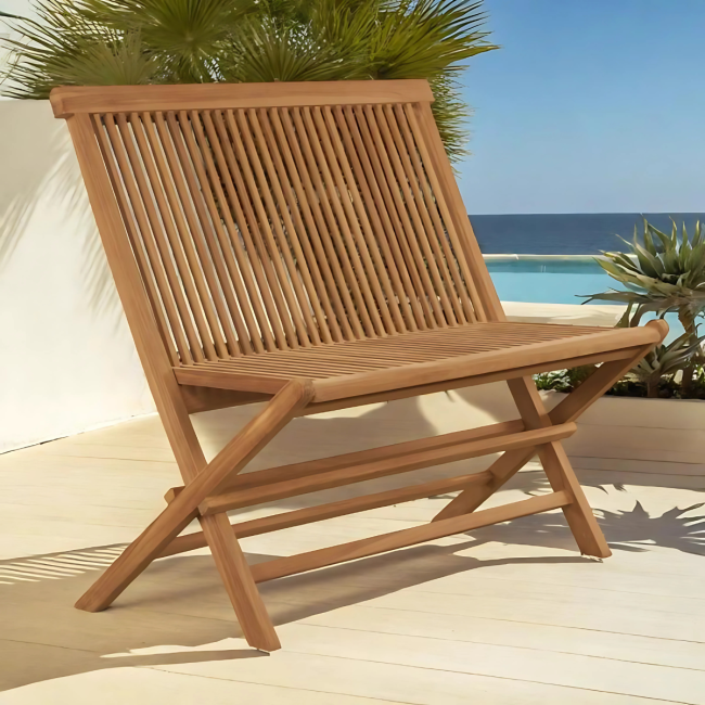 Banc de jardin en teck pliant Audrey