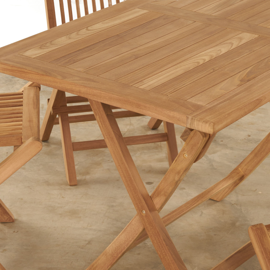 Ensemble table et 4 chaises de jardin en teck Harry Ensemble table et 4 chaises de jardin en teck Harry