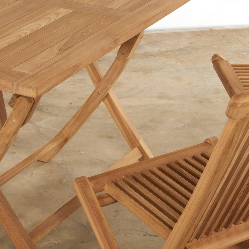 Ensemble table et 4 chaises de jardin en teck Harry Ensemble table et 4 chaises de jardin en teck Harry