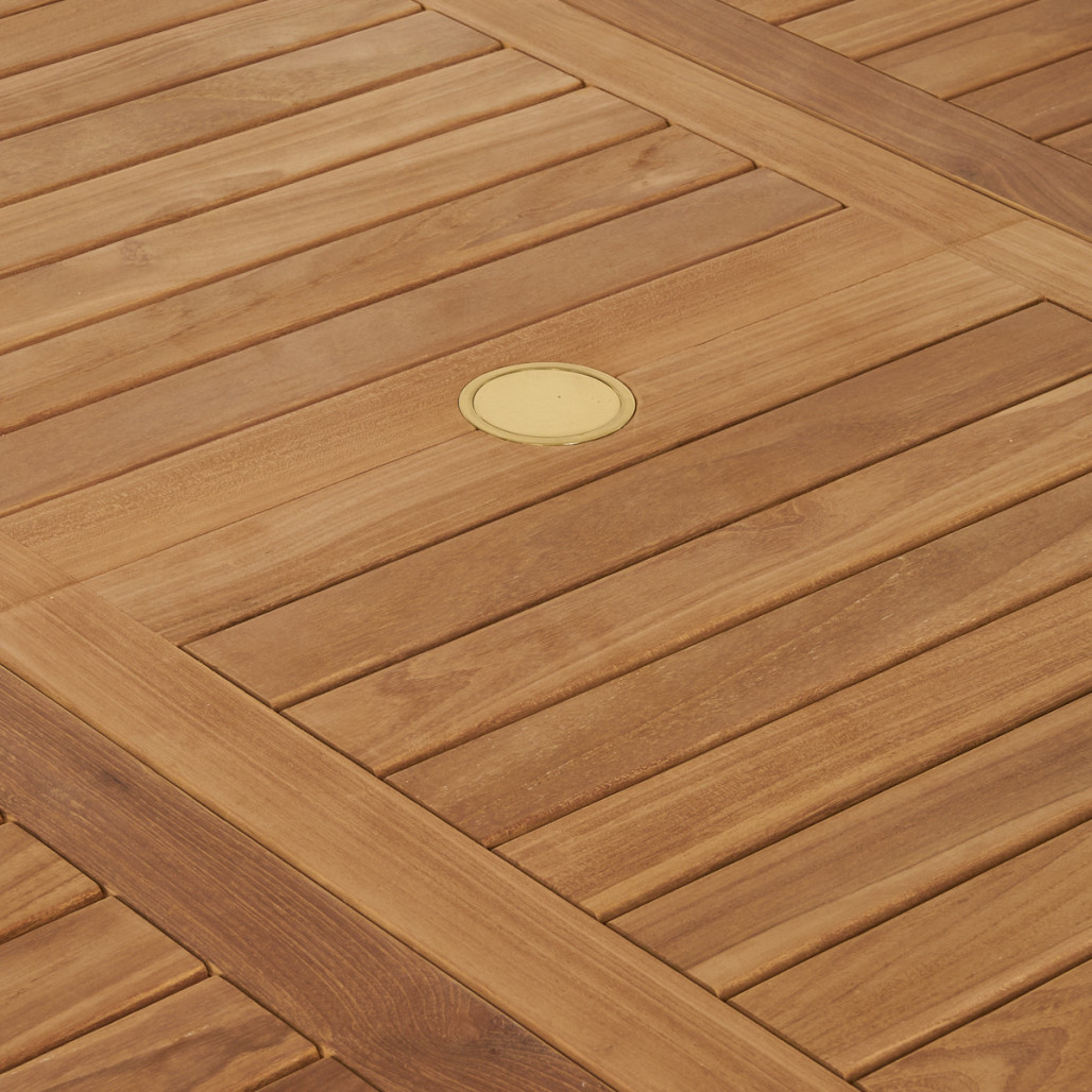 Ensemble jardin en teck massif table ovale extensible et 6 chaises pliantes