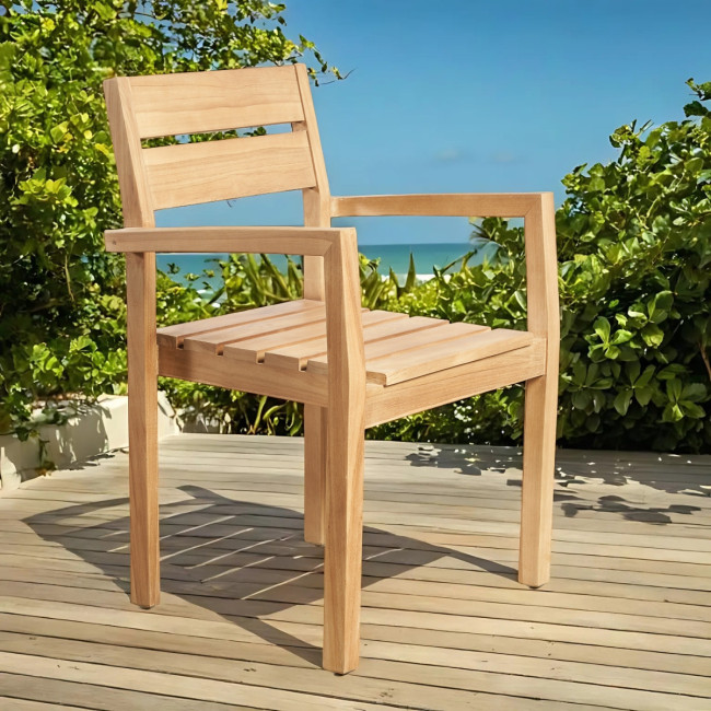 Fauteuil de jardin en teck massif Harold