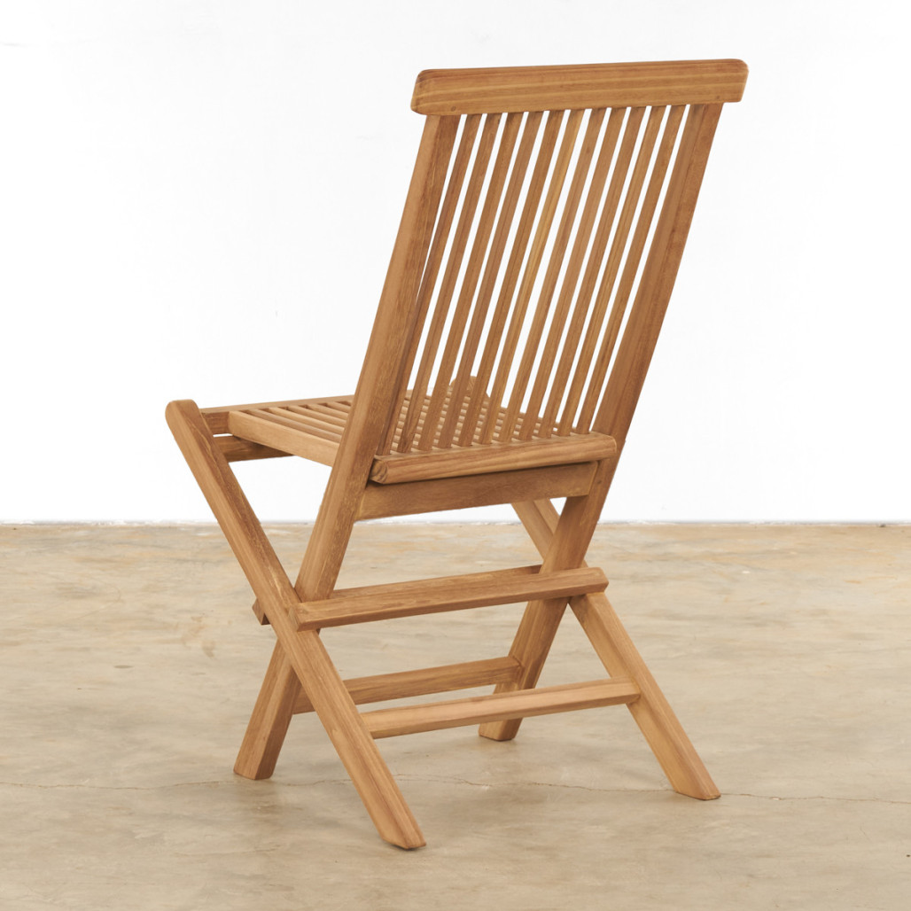 Ensemble table de jardin extensible et 6 chaises pliantes en teck massif