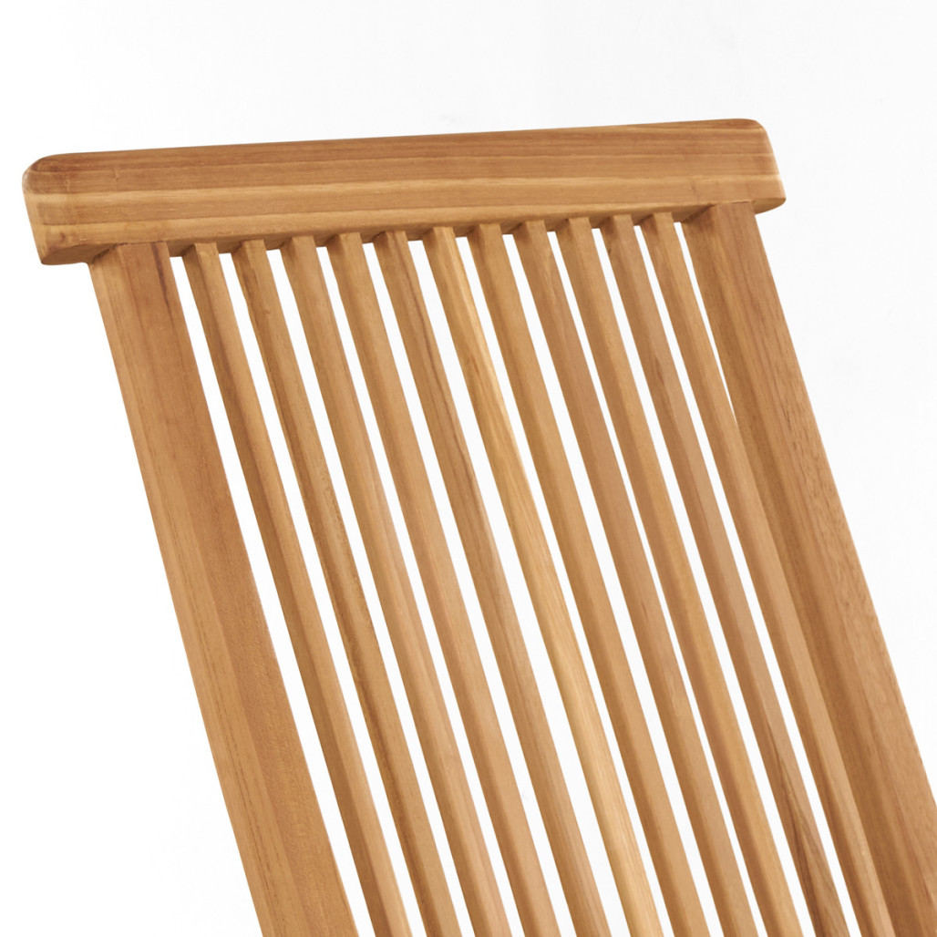 Ensemble table de jardin extensible et 6 chaises pliantes en teck massif