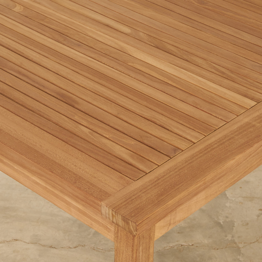 Ensemble table de jardin et 4 chaises pliantes en teck massif