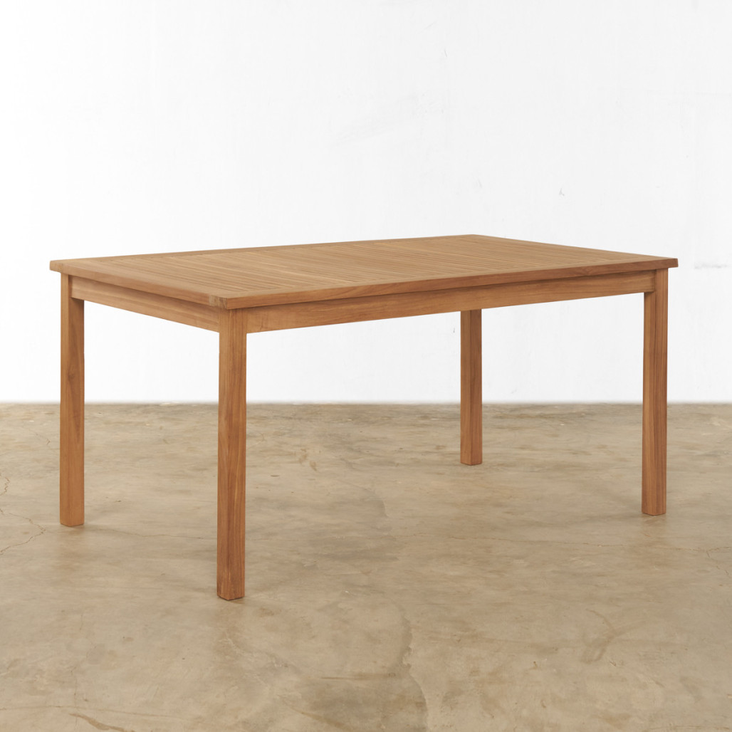 Ensemble table de jardin et 4 chaises pliantes en teck massif