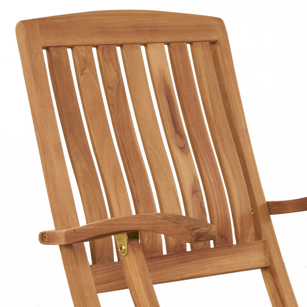 Ensemble table de jardin et 4 chaises pliantes en teck massif