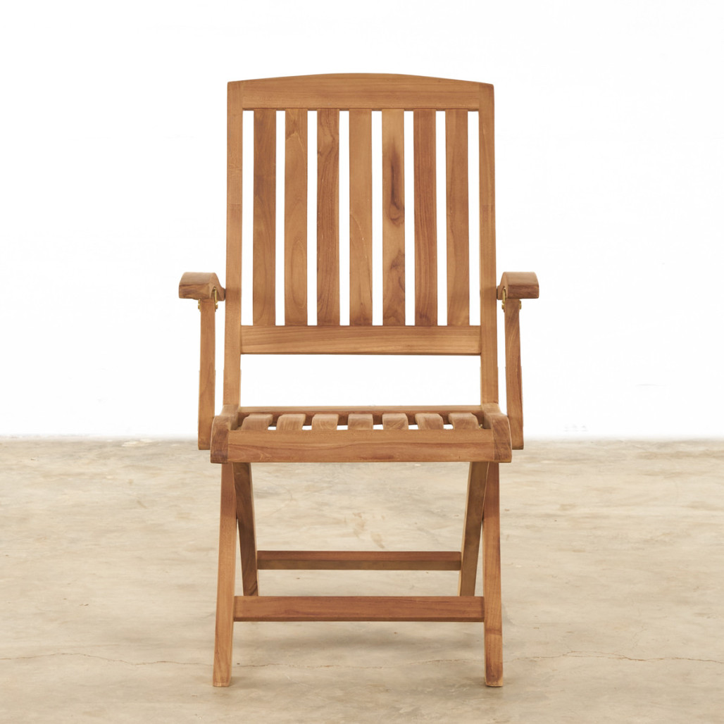 Ensemble table de jardin et 4 chaises pliantes en teck massif