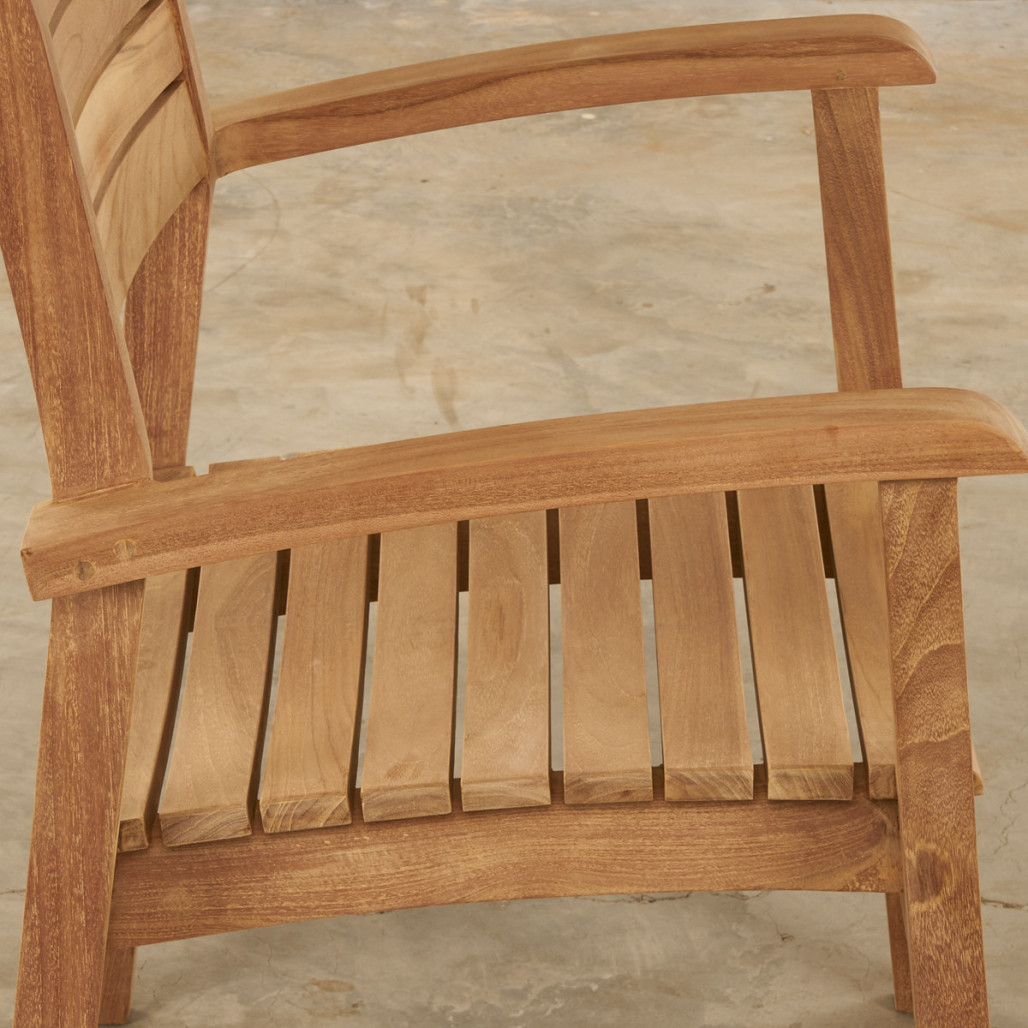 Ensemble table de jardin et 4 fauteuils en teck massif