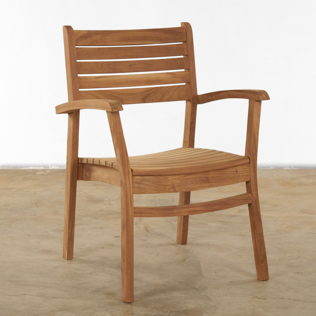 Ensemble table de jardin et 4 fauteuils en teck massif