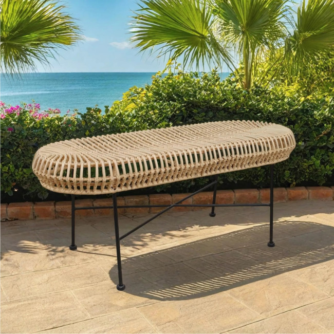 Banc en rotin pour le jardin Broocke - Wanda collection