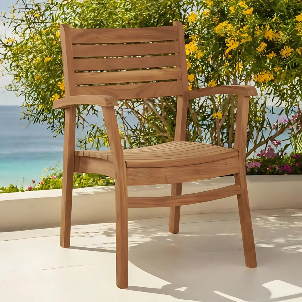 Fauteuil de jardin en teck massif Horismo