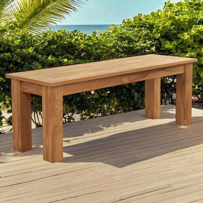 Banc de jardin en teck massif Matado 130 cm