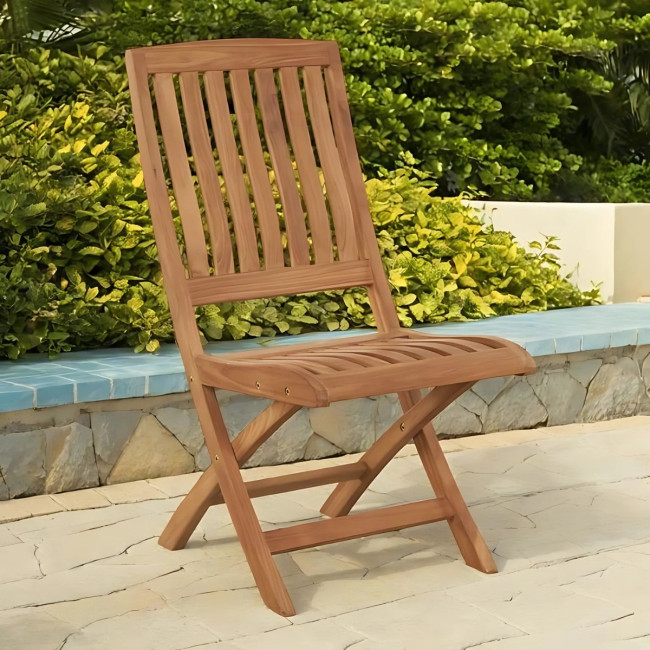 Chaise pliante en teck massif Lisato