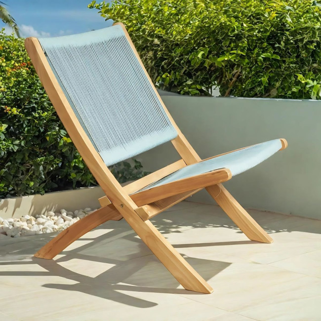 Fauteuil de jardin lounge en corde émeraude Jala