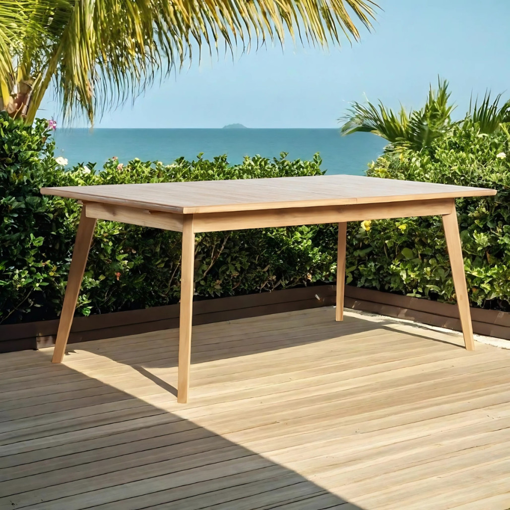 Table de jardin en teck avec rallonge 6/10 pers. Mao