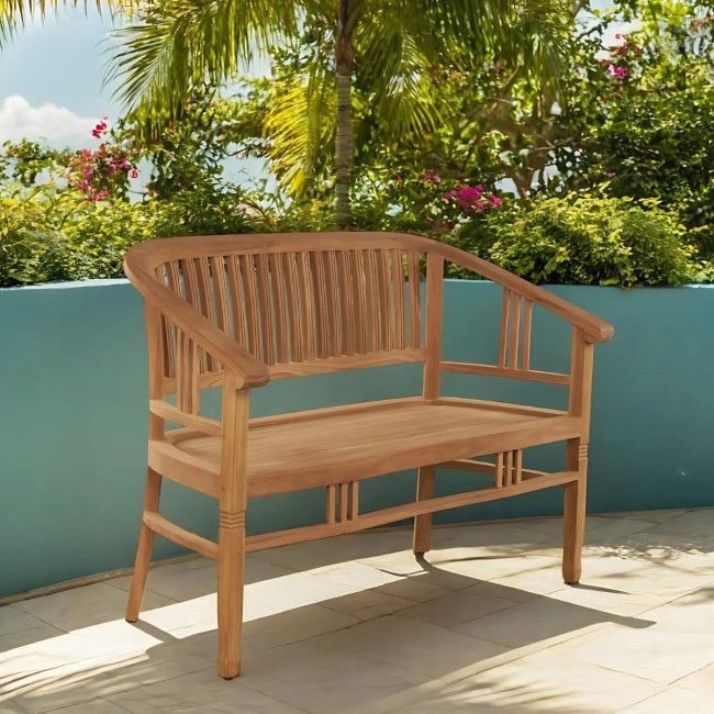 Banc de jardin en teck massif 120 cm Ector