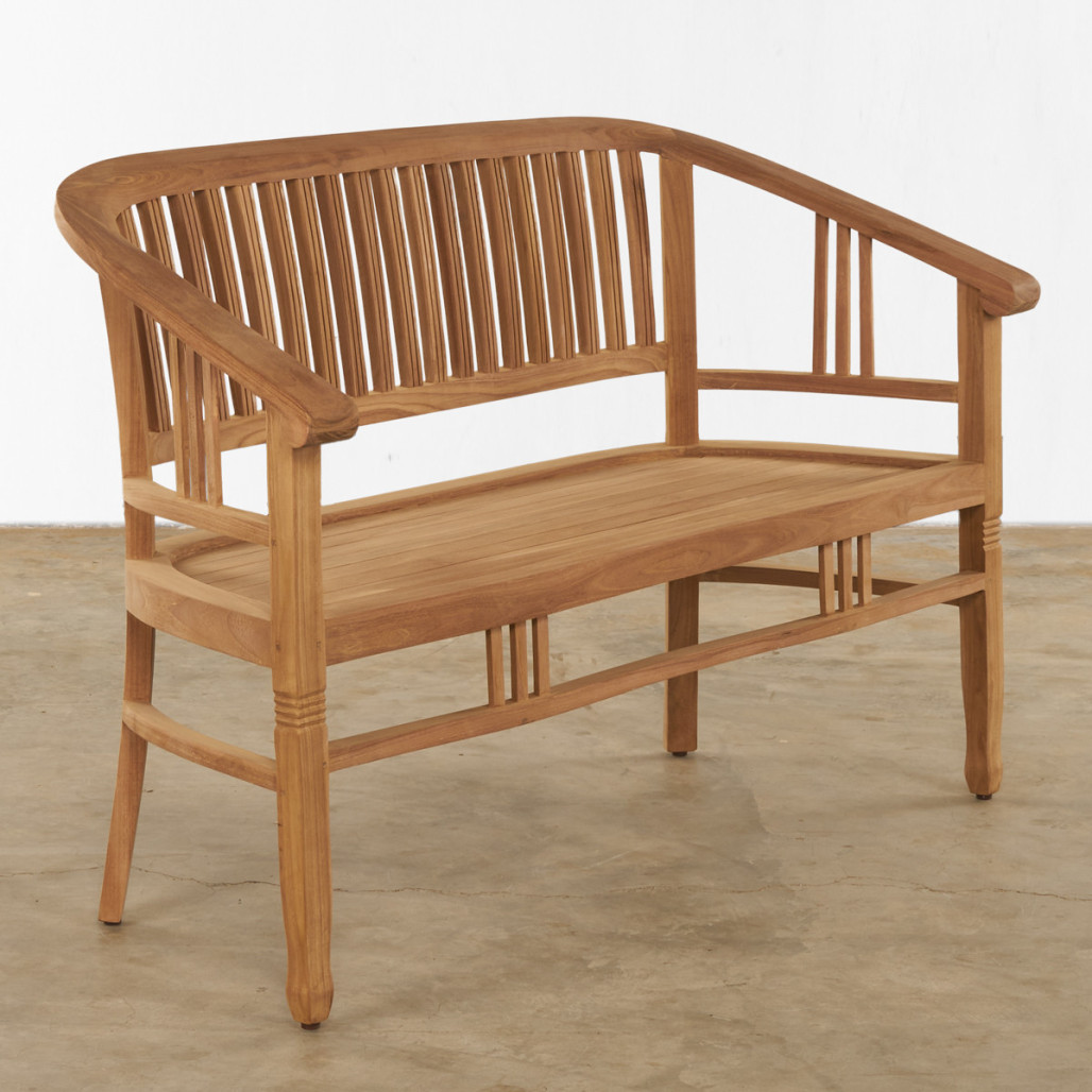 Banc de jardin en teck massif 120 cm Ector