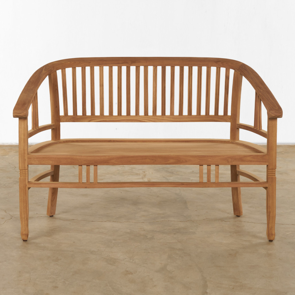 Banc de jardin en teck massif 120 cm Ector