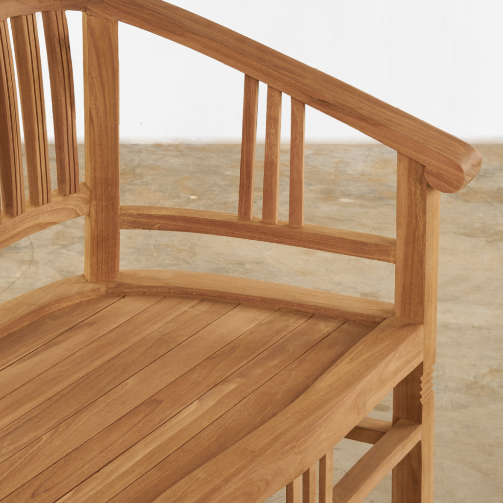 Banc de jardin en teck massif 120 cm Ector