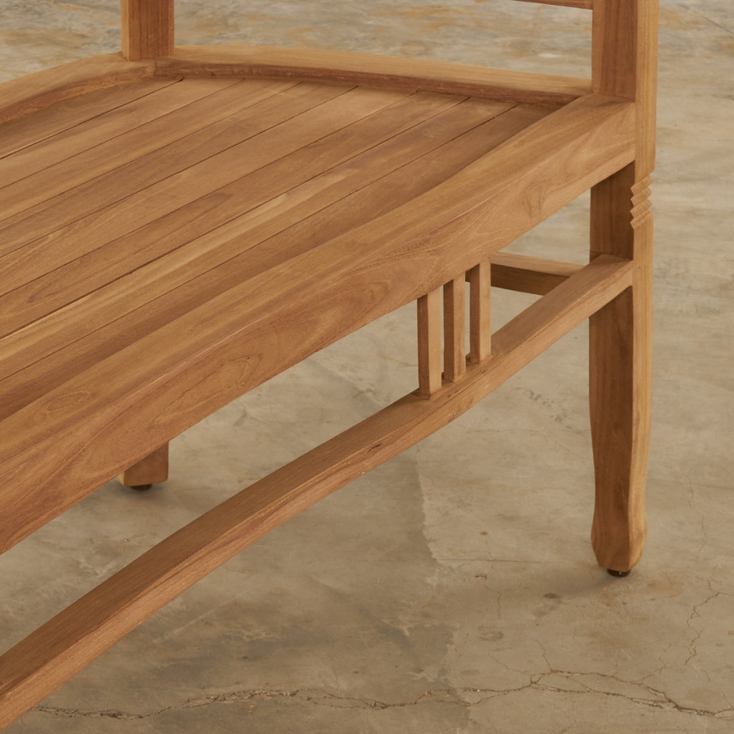 Banc de jardin en teck massif 120 cm Ector