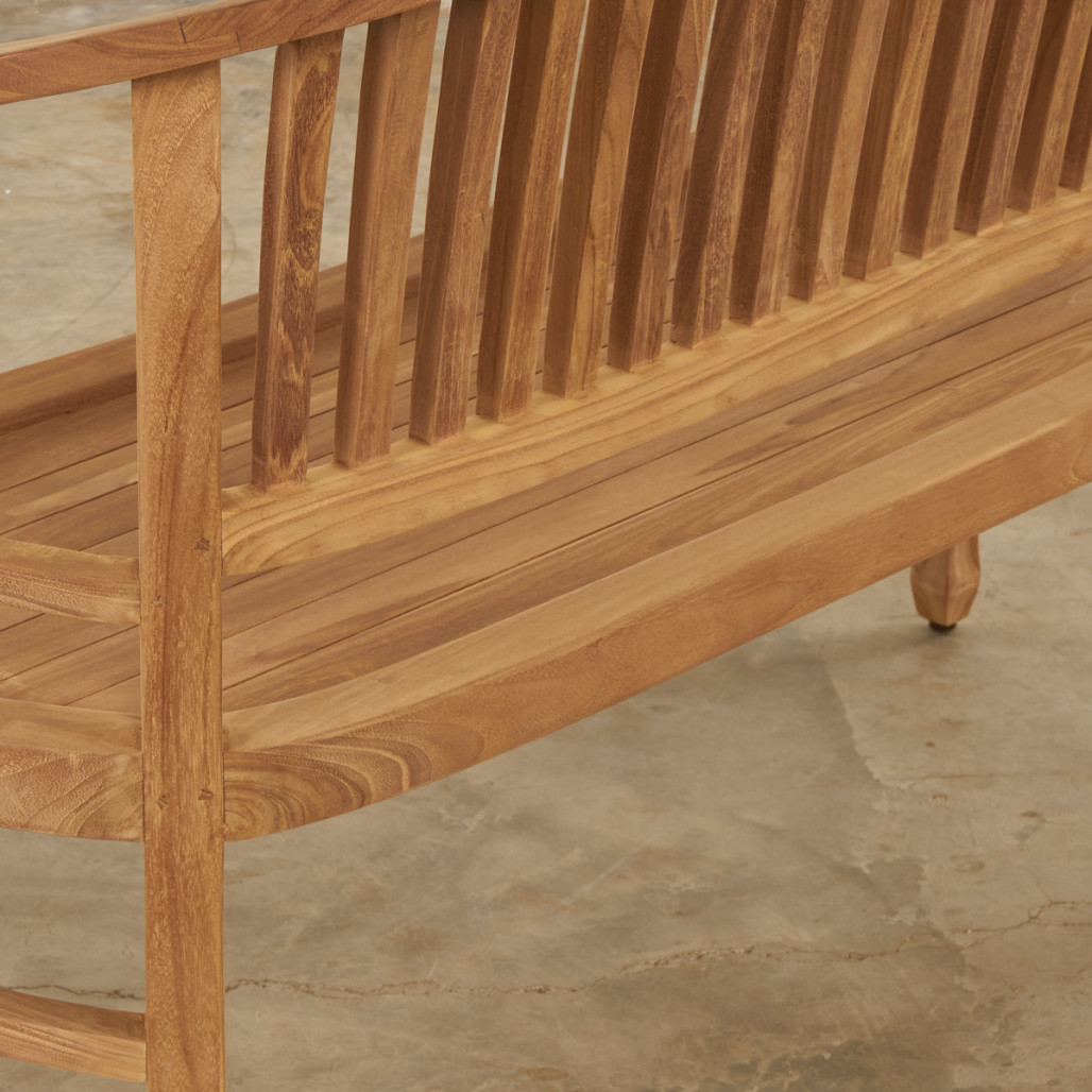 Banc de jardin en teck massif 120 cm Ector