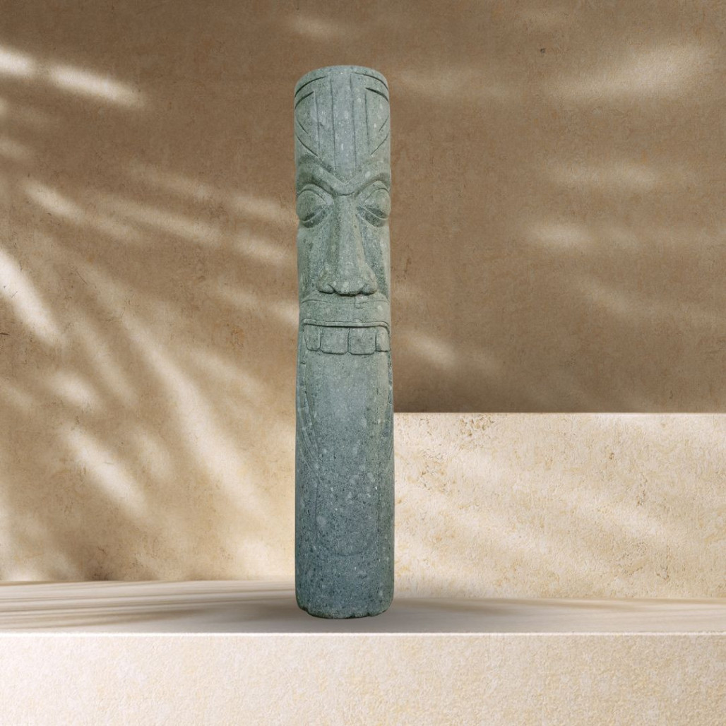Tiki statue de jardin en pierre volcanique 1.50m zen