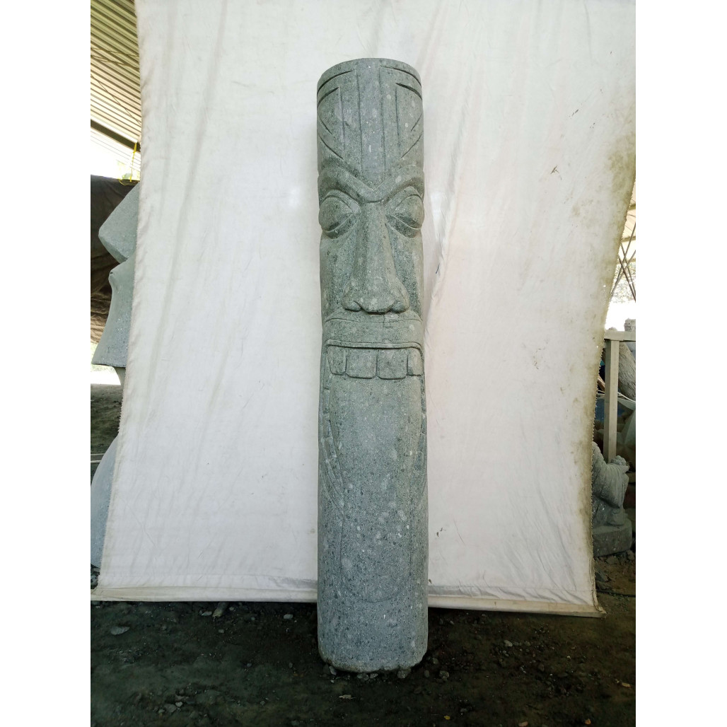 Tiki statue de jardin en pierre volcanique 1.50m zen Tiki statue de jardin en pierre volcanique 1.50m zen