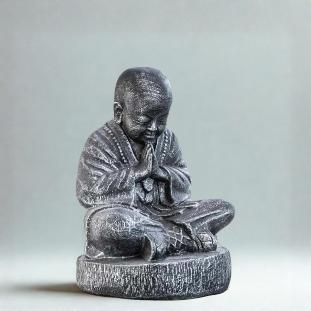 Statue Moine Shaolin assis | Décoration zen intérieure Statue Moine Shaolin assis | Décoration zen intérieure