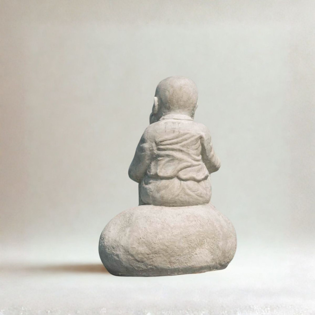 Statue Moine Shaolin effet pierre | Décoration zen intérieure Statue Moine Shaolin effet pierre | Décoration zen intérieure