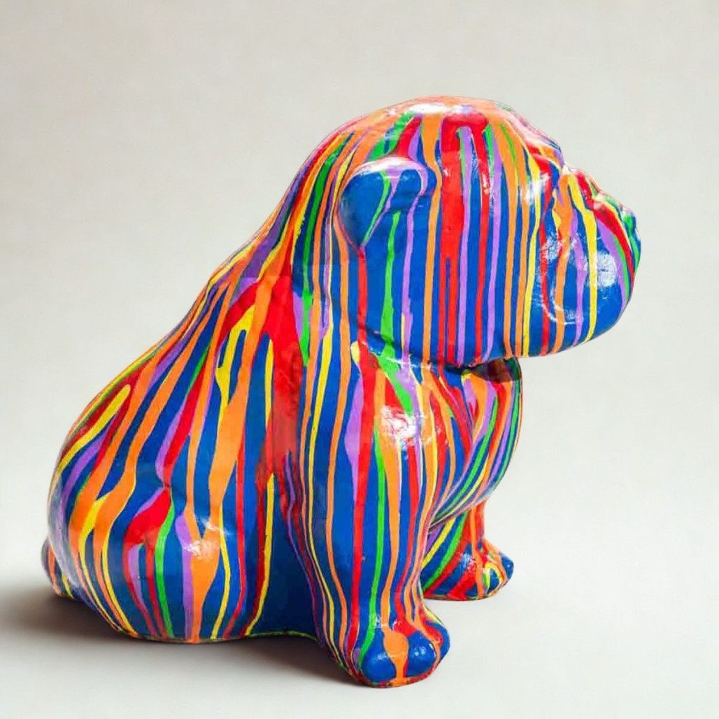 Statue de jardin déco moderne bouledogue 40cm trash Statue de jardin déco moderne bouledogue 40cm trash