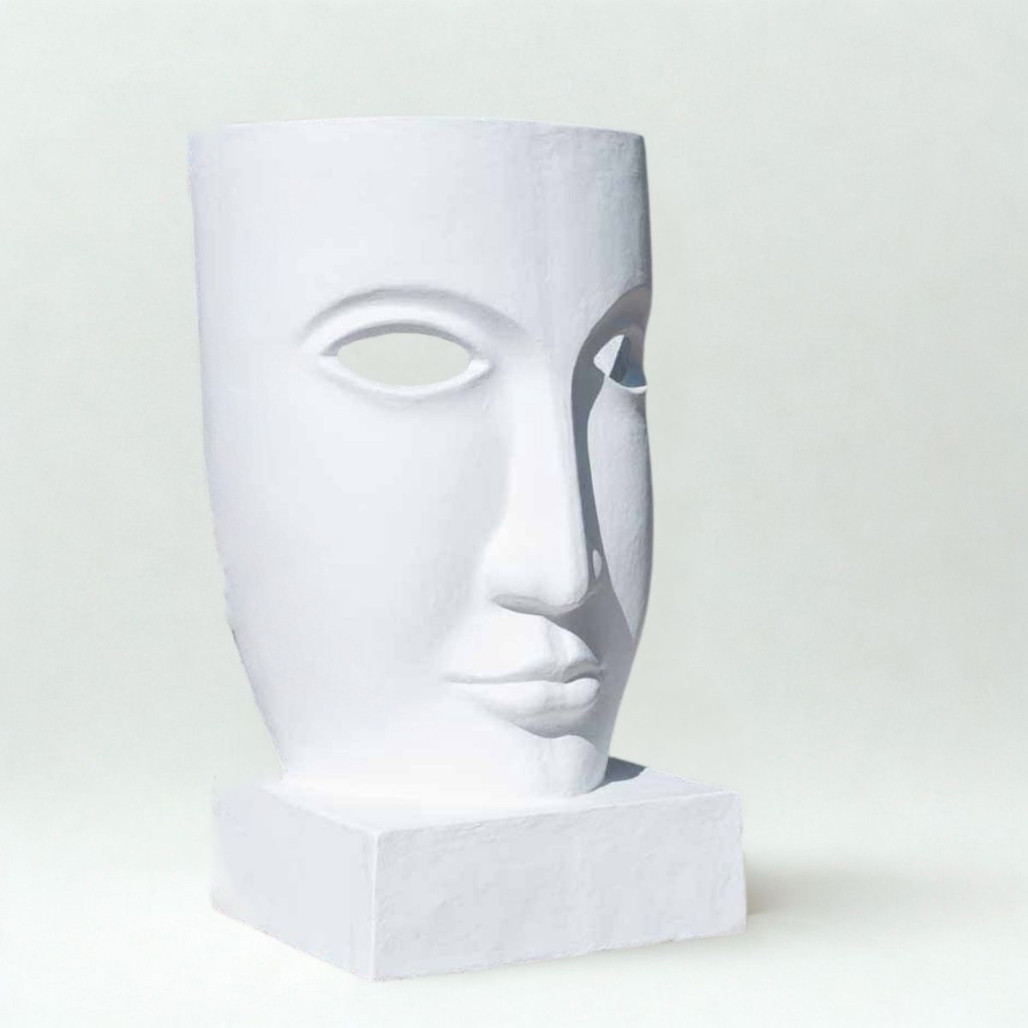 Statue visage blanc design | Décoration intérieure contemporaine Statue visage blanc design | Décoration intérieure contemporaine
