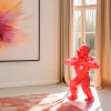 Statue gorille géométrique rouge 80 cm