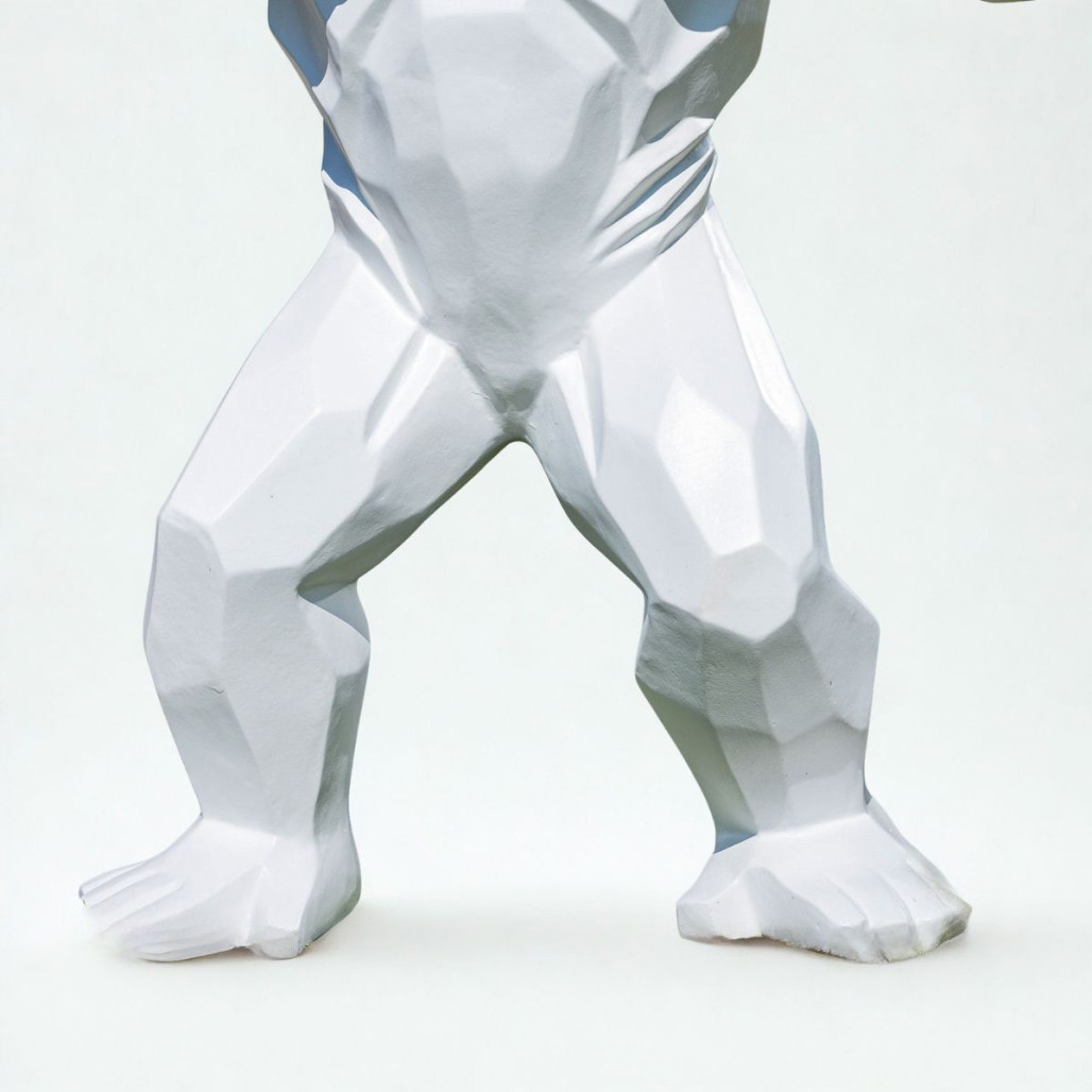 Statue gorille origami blanc | Décoration design intérieure Statue gorille origami blanc | Décoration design intérieure