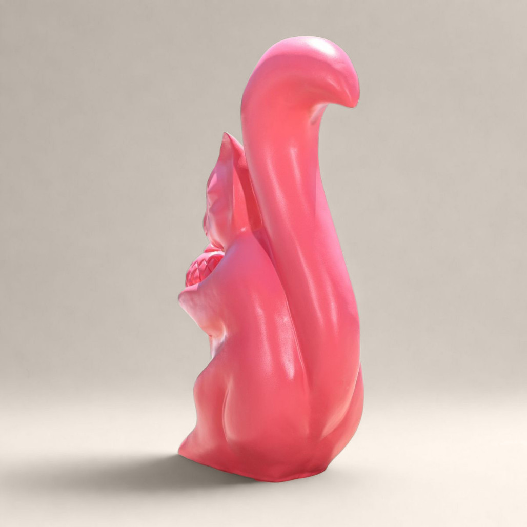 Statue écureuil rose | Décoration intérieure colorée Statue écureuil rose | Décoration intérieure colorée