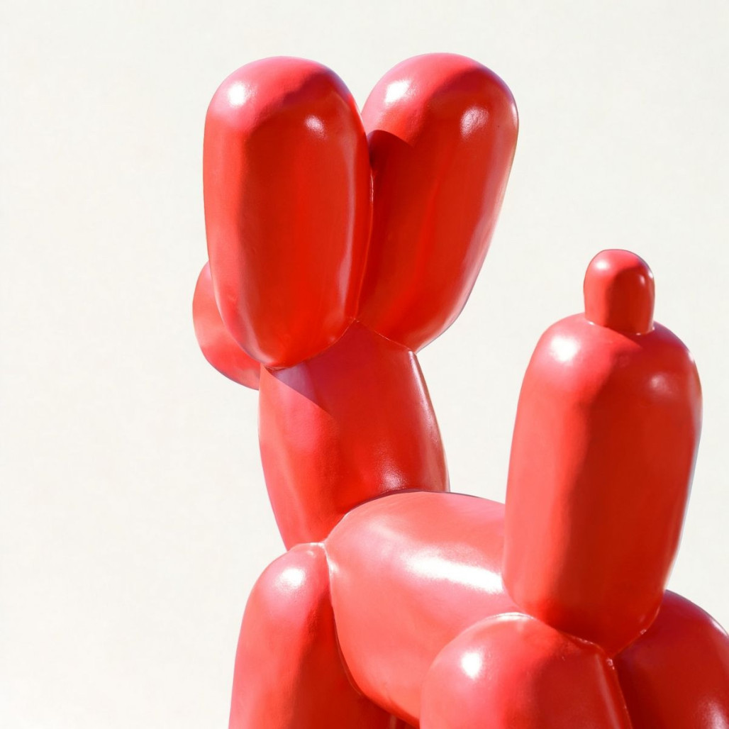 Statue chien ballon rouge | Décoration pop moderne Statue chien ballon rouge | Décoration pop moderne