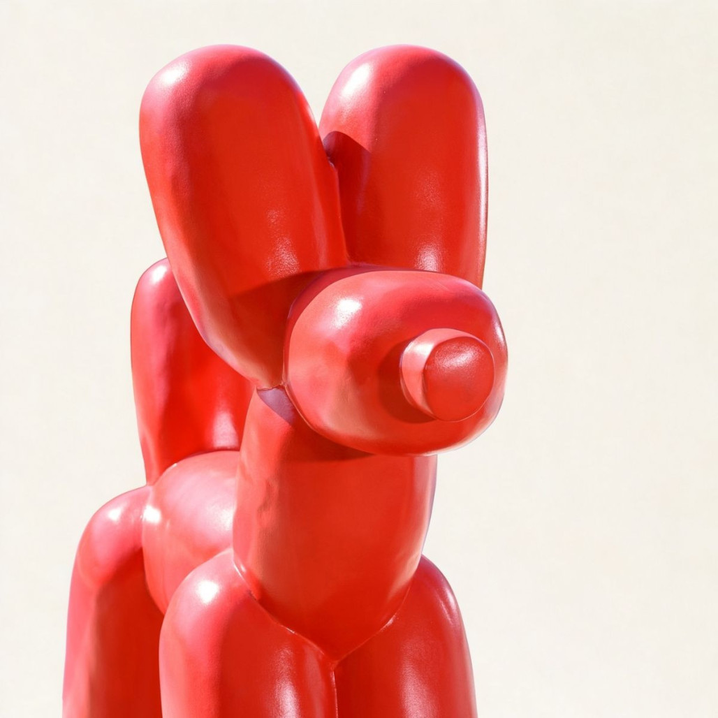 Statue chien ballon rouge | Décoration pop moderne Statue chien ballon rouge | Décoration pop moderne