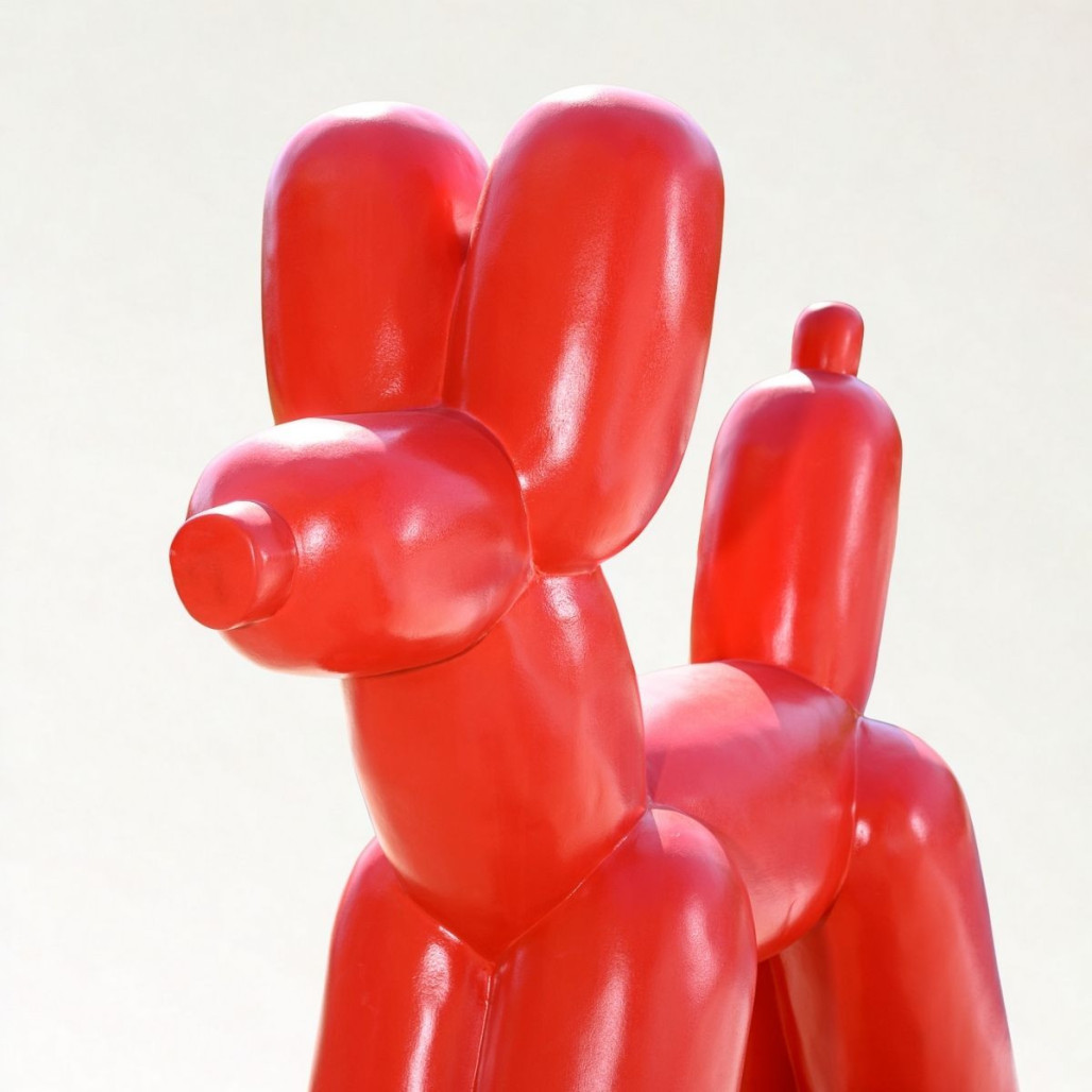 Statue chien ballon rouge | Décoration pop moderne Statue chien ballon rouge | Décoration pop moderne