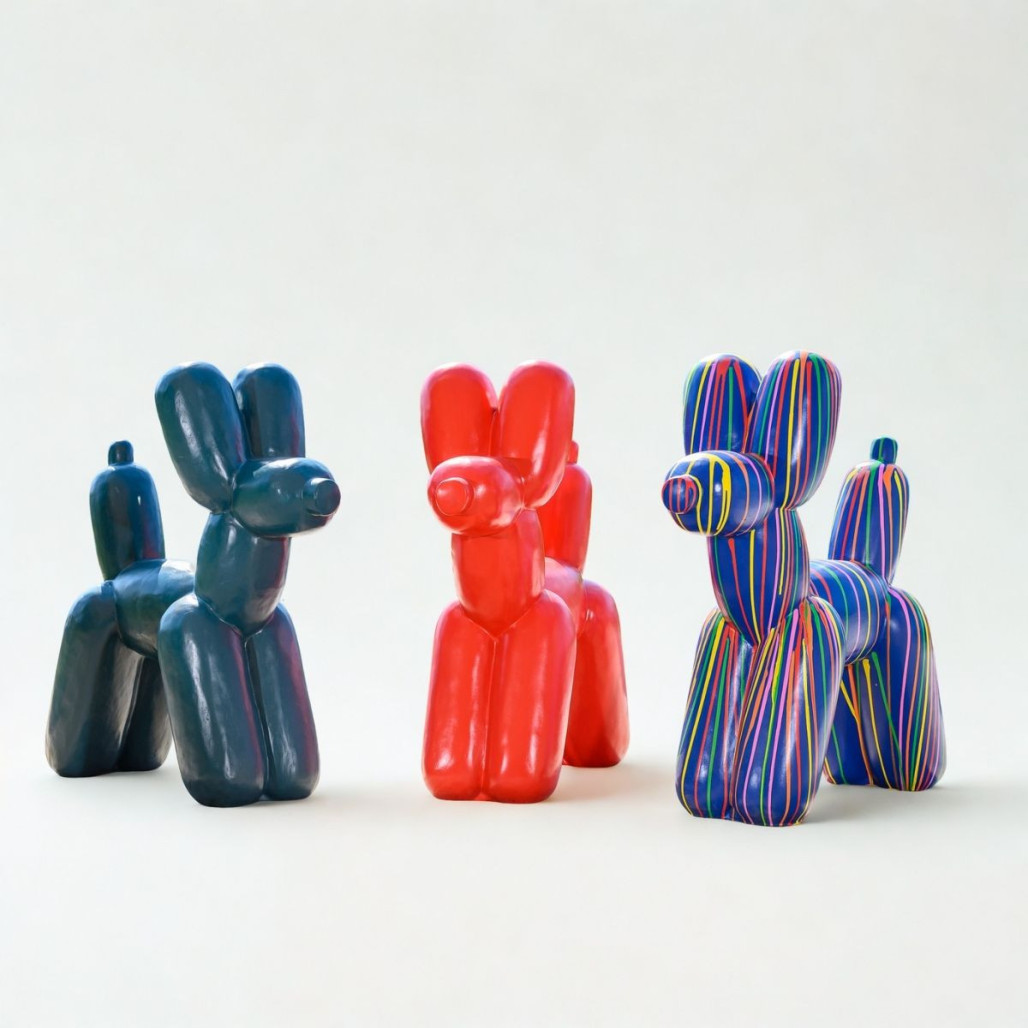 Statue chien ballon rouge | Décoration pop moderne Statue chien ballon rouge | Décoration pop moderne
