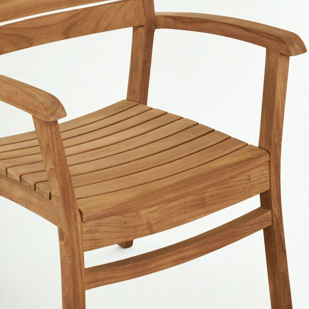 Fauteuil Horismo en teck | Élégance naturelle et confort Fauteuil Horismo en teck | Élégance naturelle et confort