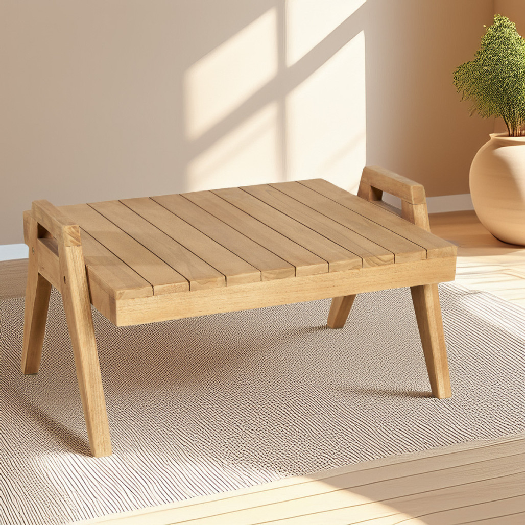 Table basse en teck massif | Style naturel et épuré Table basse en teck massif | Style naturel et épuré