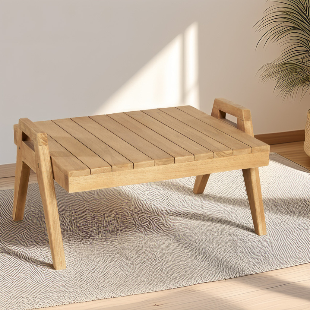 Table basse en teck massif | Style naturel et épuré Table basse en teck massif | Style naturel et épuré