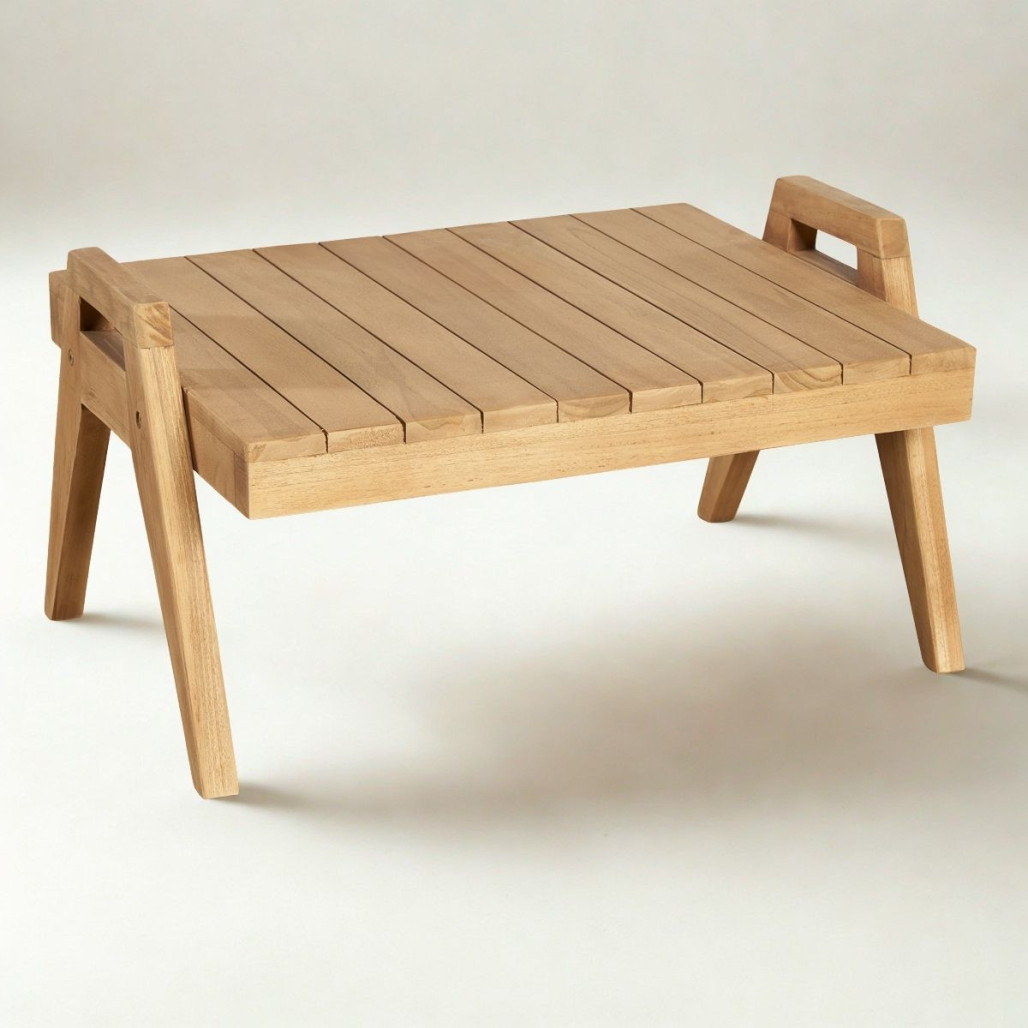 Table basse en teck massif | Style naturel et épuré Table basse en teck massif | Style naturel et épuré