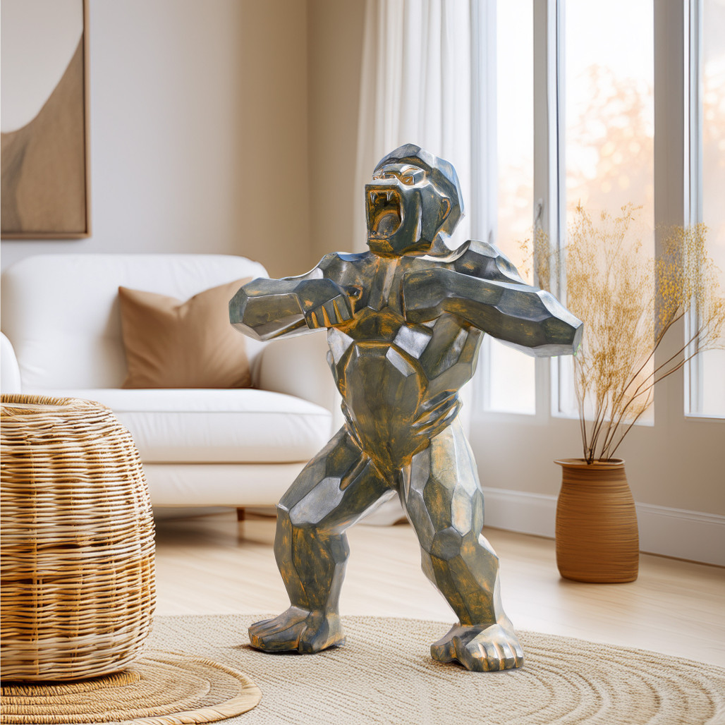 Statue gorille géométrique | Décoration design intérieure Statue gorille géométrique | Décoration design intérieure