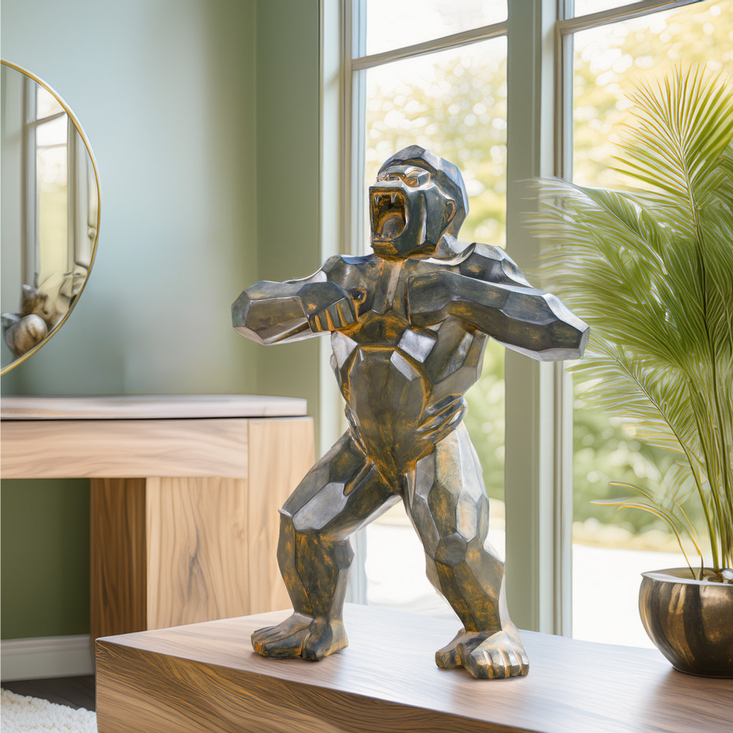 Statue gorille géométrique | Décoration design intérieure Statue gorille géométrique | Décoration design intérieure