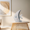 Sculpture poisson petit modèle gris 50 cm