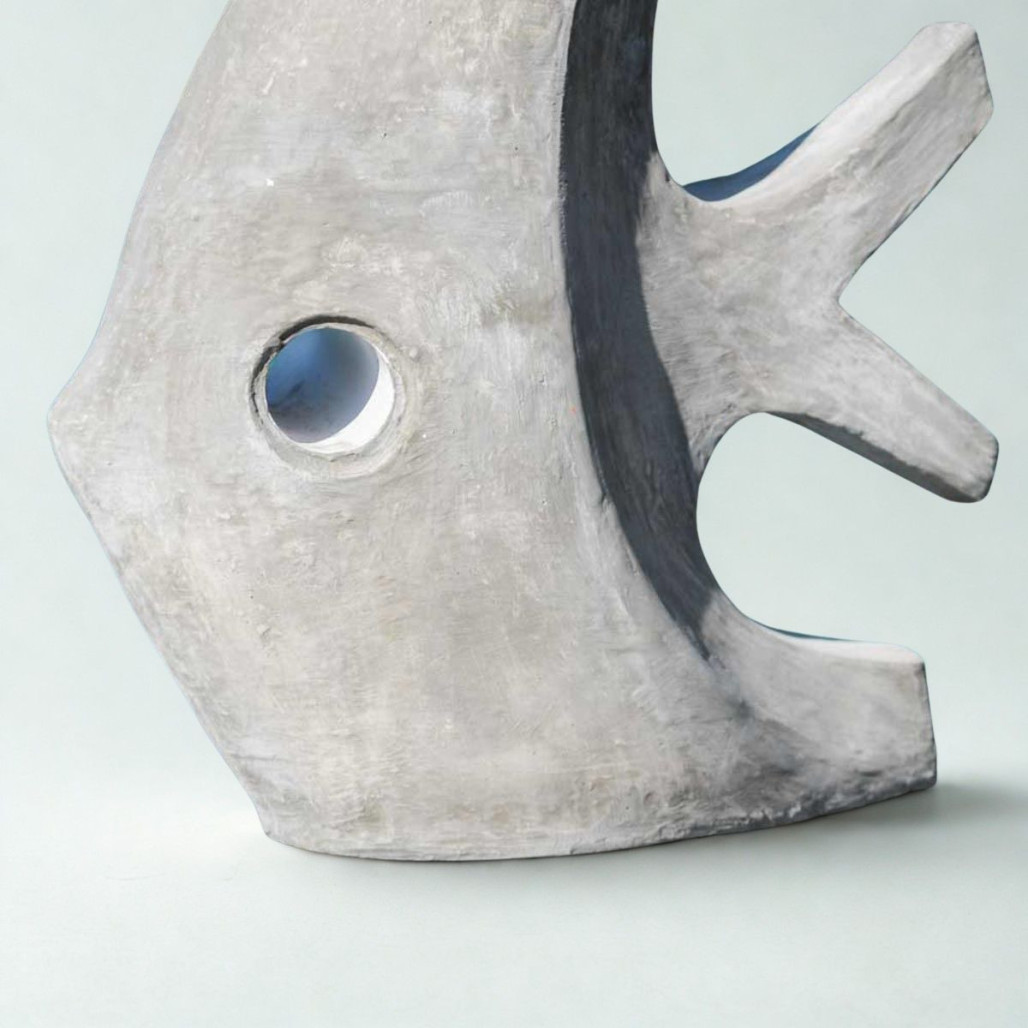 Sculpture poisson gris 50 cm | Décoration design intérieure Sculpture poisson gris 50 cm | Décoration design intérieure