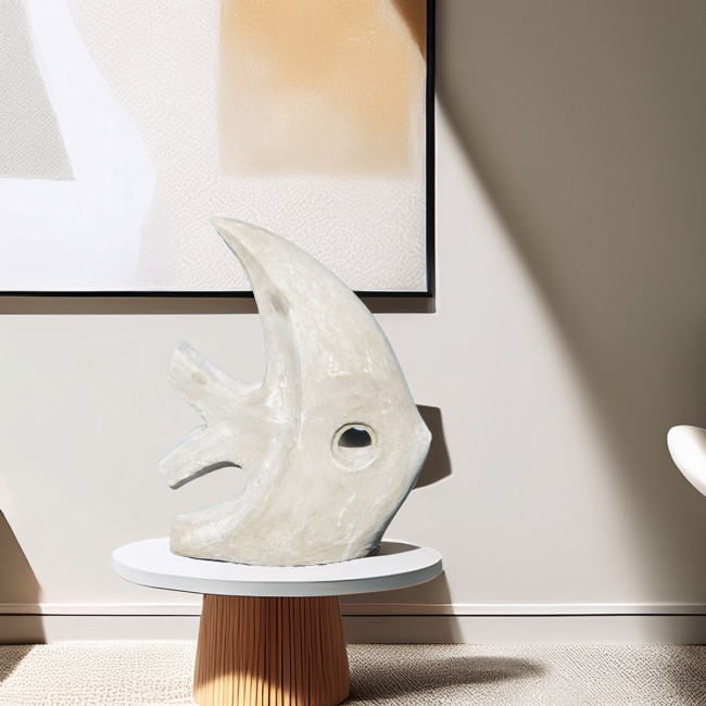 Sculpture poisson gris 78 cm | Décoration design intérieure